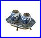 Chinese Porcelain Blue & White Porcelain Ink Well -Stationary Desk Object