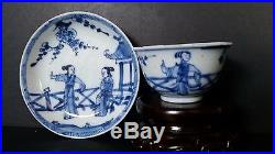 Chinese Qing Dynasty Export Blue & White Porcelain Cup & Saucer, Kangxi Periods