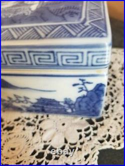 Chinese Quilong mark Blue and White Porcelain Box