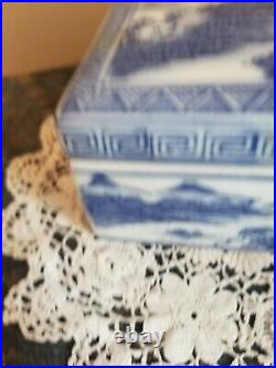 Chinese Quilong mark Blue and White Porcelain Box