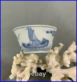 Chinese Shipwreck Cargo Blue and White Island Seascape Tea Bowl c1740