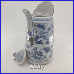 Chinese antique blue and white porcelain teapot