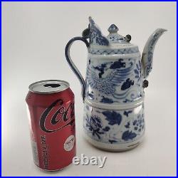 Chinese antique blue and white porcelain teapot