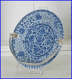 Chinese porcelain dish plate Kangxi Qing floral bleu de hue blue white 17th YU