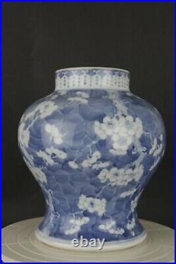 Chinese vase blue and white porcelain double ring mark prunus
