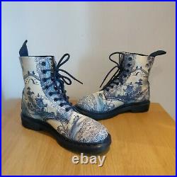 Dr Martens Pascal Willow China Plate Porcelain Blue White Cristal Suede UK 6
