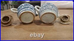 Early 19th Century Qing Dynasty Antique Blue and White Porcelain Teapots