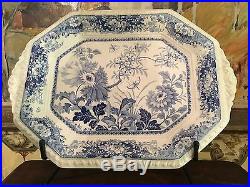 English Blue & White 19th Century Staffordshire Transferware Pottery Platter