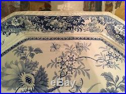 English Blue & White 19th Century Staffordshire Transferware Pottery Platter