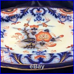 English porcelain Bloor Derby Orange Blue White Platter/TRAY 1825