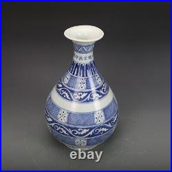 Estate Chinese Antique Ming Dynasty Blue&white Porcelain Flowers Vase