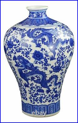 Festcool 17 Classic Blue and White Dragon Porcelain Vase, Prunus (Plum) Vase