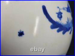 Fine Chinese Blue & White Portrait Porcelain Vase