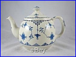 Franciscan Denmark Blue White Coffee Tea Pot Cups Saucers Ironstone 10 Pcs