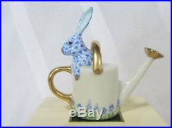 Herend Watering Can Bunny Rabbit Blue Fishnet #svhb-05238 Brand New In Box F/sh