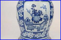 Large 47 cm / 19 inch Antique Chinese Porcelain Blue & White Jar Vase 18th C
