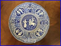 Large Antique Copeland New Spode Soup Bowl Plate Greek Vases Blue & White