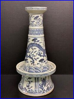 Large Chinese Art Blue And White Porcelain Incense Burner
