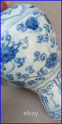 Large Chinese Blue and White Porcelain Peony Meiping vase