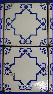 Lot of 6-Antique Portuguese Tile Blue/White Portugal
