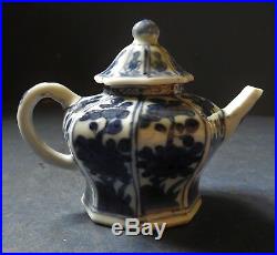 Miniature Chinese Porcelain Blue & White Octagonal Teapot Kangxi C. 1700