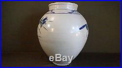 Monumental 18 Fine Korean Joseon Dynasty Cobalt Blue & White Jar Porcelain Vase