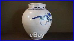 Monumental 18 Fine Korean Joseon Dynasty Cobalt Blue & White Jar Porcelain Vase
