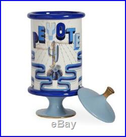 NEW Jonathan Adler Druggiest Peyote Jar Pottery Blue, white & Gold porcelain