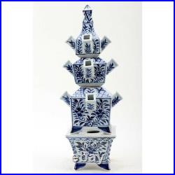 New Chinese Oriental Blue And White Porcelain Tulipiere Flower Stand Vase