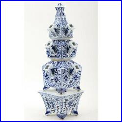 New Chinese Oriental Blue And White Porcelain Tulipiere Flower Stand Vase