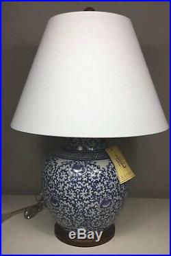 New Ralph Lauren Porcelain Ginger Jar Lamp BLUE WHITE
