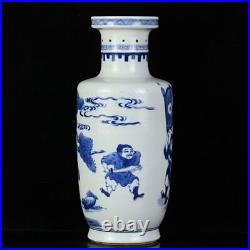 Old China Blue and white Porcelain Kangxi year system Figures Story Vases