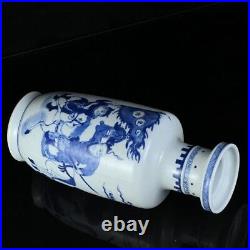 Old China Blue and white Porcelain Kangxi year system Figures Story Vases