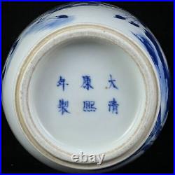 Old China Blue and white Porcelain Kangxi year system Figures Story Vases