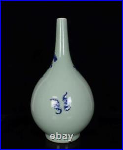 Old Chinese Blue And White Porcelain Vase St1370