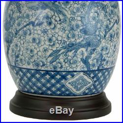 Oriental Furniture 20 Classic Blue & White Porcelain Jar Lamp