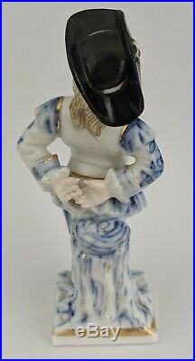 PAIR Antique German 19th C Blue White Sitzendorf Boy & Girl PORCELAIN Figurine