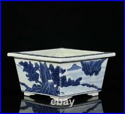 Pair Old Chinese Blue And White Porcelain Flower Pot (wx318)