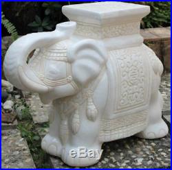 Porcelain Garden Stool Ceramic Elephant Plant Stand Patio Accent Side End Table