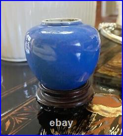 Qing, Blue Small Glazed Monochromatic Double Ring Porcelain Water Pot