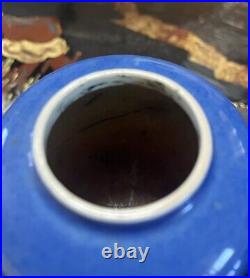 Qing, Blue Small Glazed Monochromatic Double Ring Porcelain Water Pot