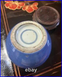 Qing, Blue Small Glazed Monochromatic Double Ring Porcelain Water Pot