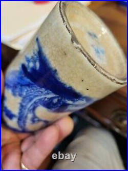 Qing, Chinese antique Ge Porcelain blue and white Brush Pot