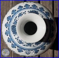 Qing Jingdezhen Chinese Porcelain Blue White Decorative Dragon Vase