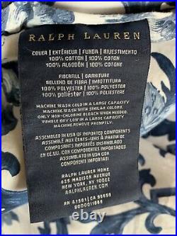 RALPH LAUREN Dorsey Porcelain Inspired Vibrant Blue KING COMFORTER USED