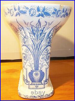 RARE Antique Victorian Floral Blue Transfer Omega Wash Down Porcelain Toilet