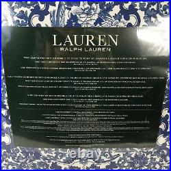 Ralph Lauren Full Queen Comforter Set 2 Shams Porcelain Blue White Tamarind 3-Pc