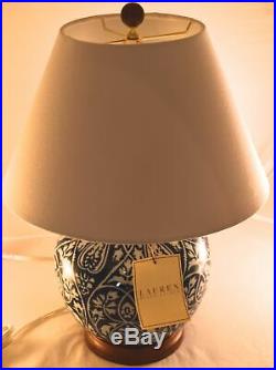 Ralph Lauren Ginger Jar Blue & White Floral Damask Ceramic Table Lamp
