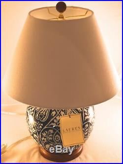 Ralph Lauren Ginger Jar Blue & White Floral Damask Ceramic Table Lamp