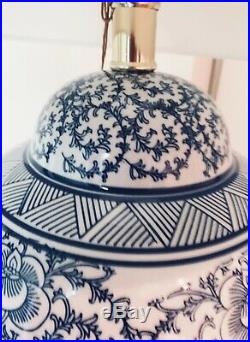 Ralph Lauren Home Mandarin Blue Floral Ginger Jar Porcelain Table Lamp